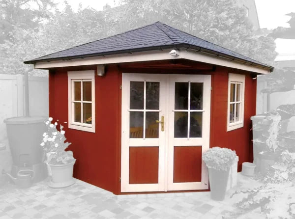 Holz-Gartenhaus TS-H28-2828-5P-DT - Gartenhaus Herkommer