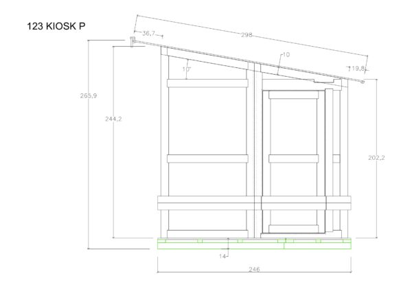 Holz-Gartenhaus / Gerätehaus 123 KIOSK P