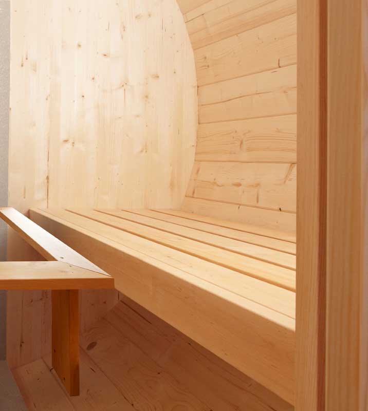 Gartensauna Sida 2140 Bausatz mit roten Dachschindeln