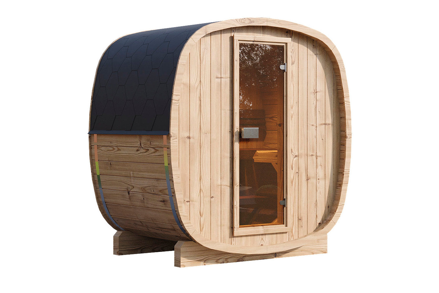 Cees 2113 Bausatz mit schwarzen Dachschindeln Gartensauna - Gartenhaus Herkommer