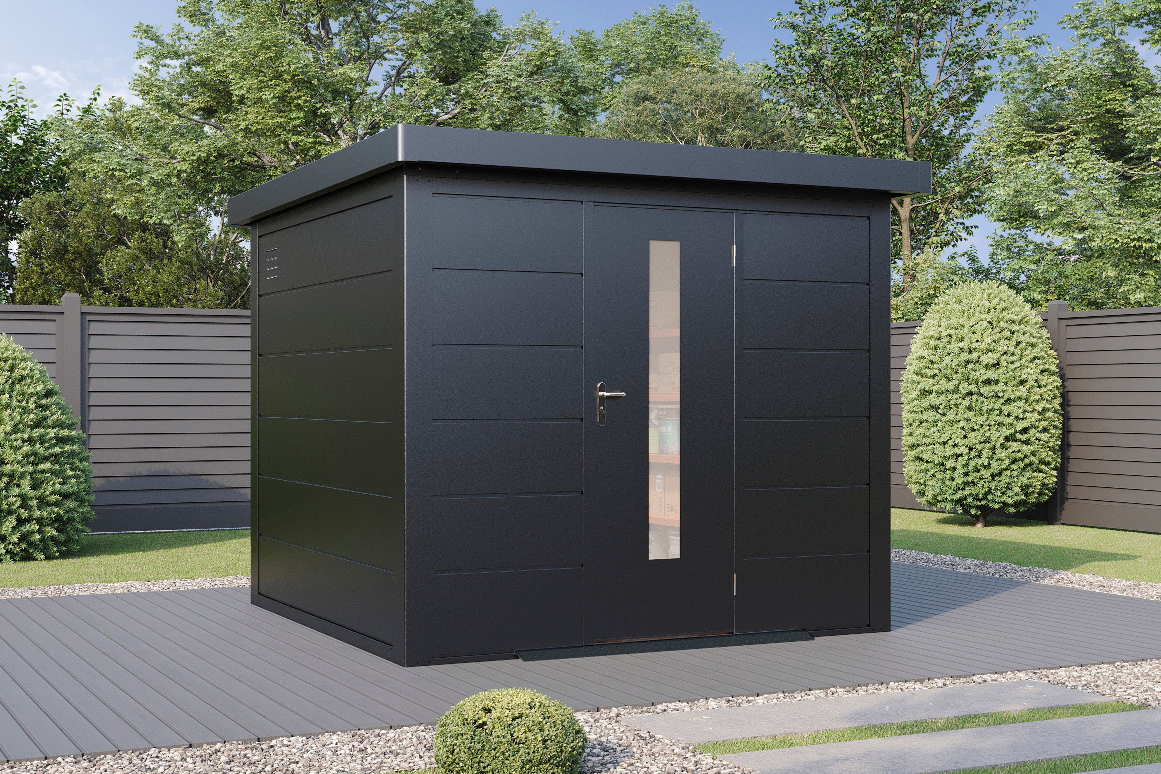 Metall-Gartenhaus / Gerätehaus Hakon 2424 Anthrazit