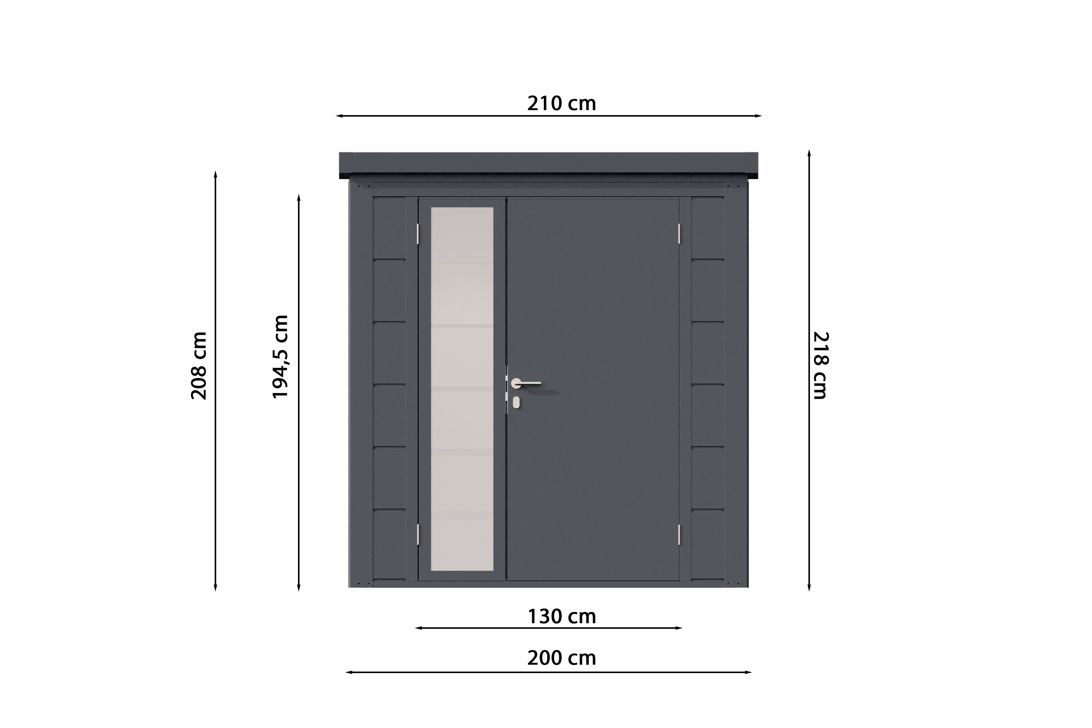 Metall-Gartenhaus / Gerätehaus Ulrik 2020 Anthrazit/Felsgrau - Gartenhaus Herkommer