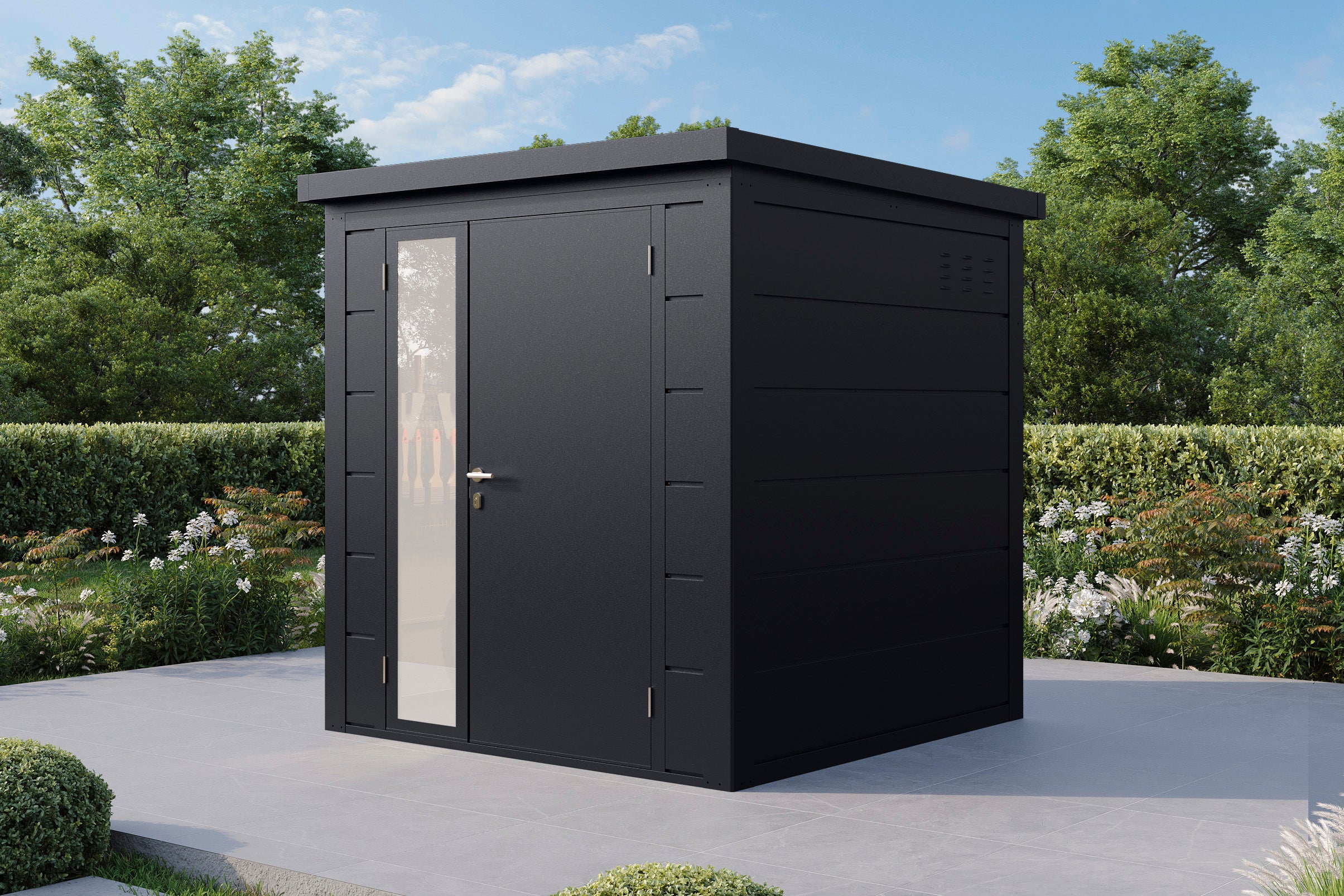 Metall-Gartenhaus / Gerätehaus Ulrik 2020 Anthrazit/Felsgrau - Gartenhaus Herkommer