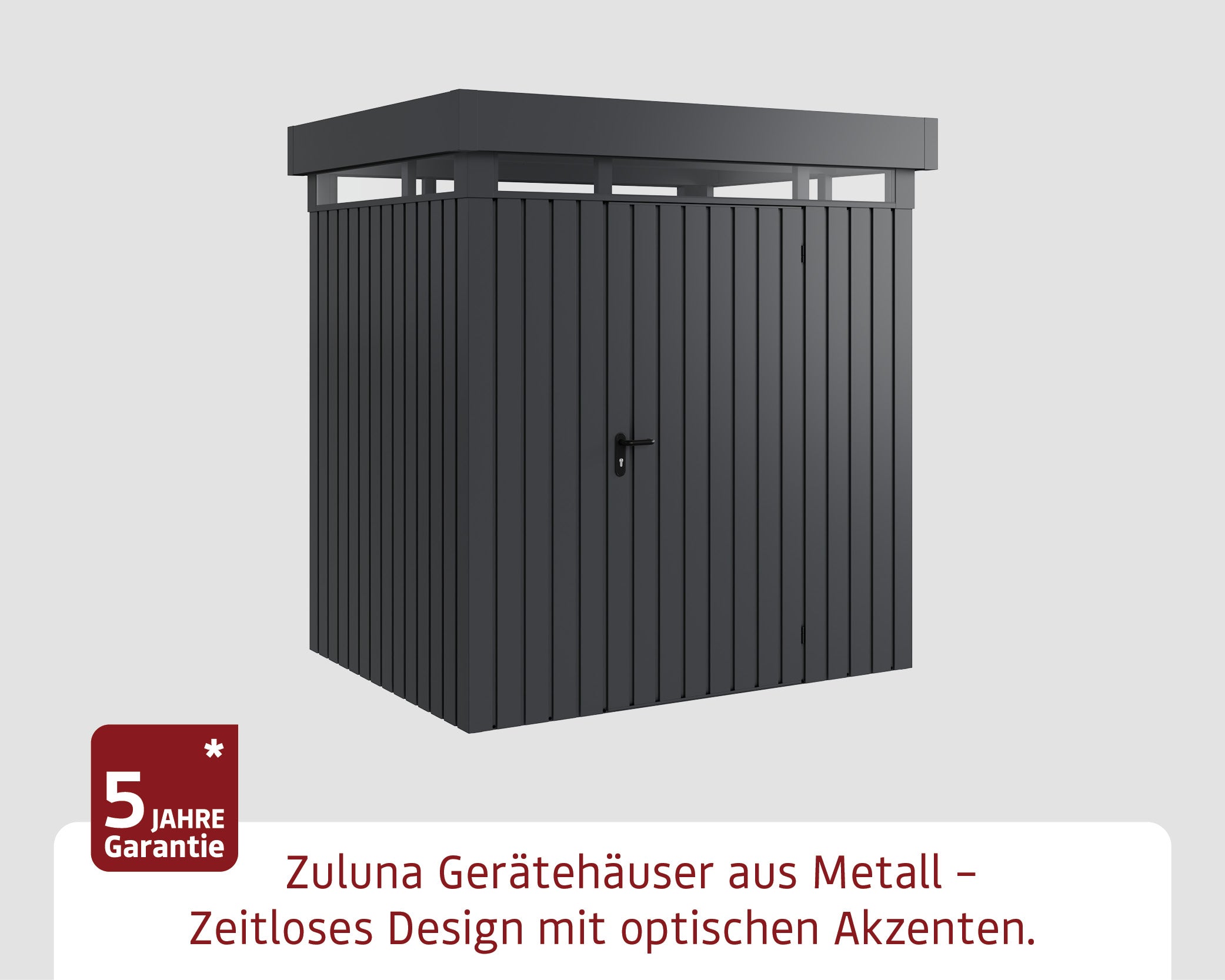 Metall-Gartenhaus / Gerätehaus Zuluna ZFD-4-LB-ET Anthrazit / Graualuminium - Gartenhaus Herkommer