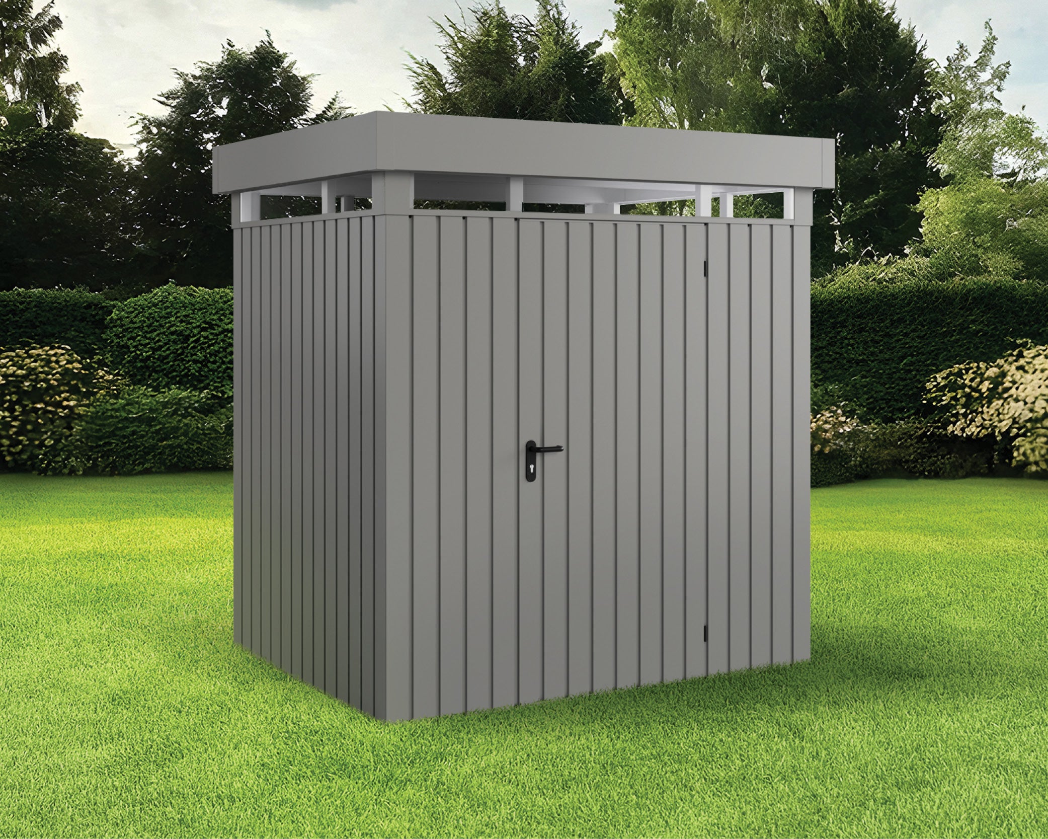 Metall-Gartenhaus / Gerätehaus Zuluna ZFD-4-LB-ET Anthrazit / Graualuminium - Gartenhaus Herkommer