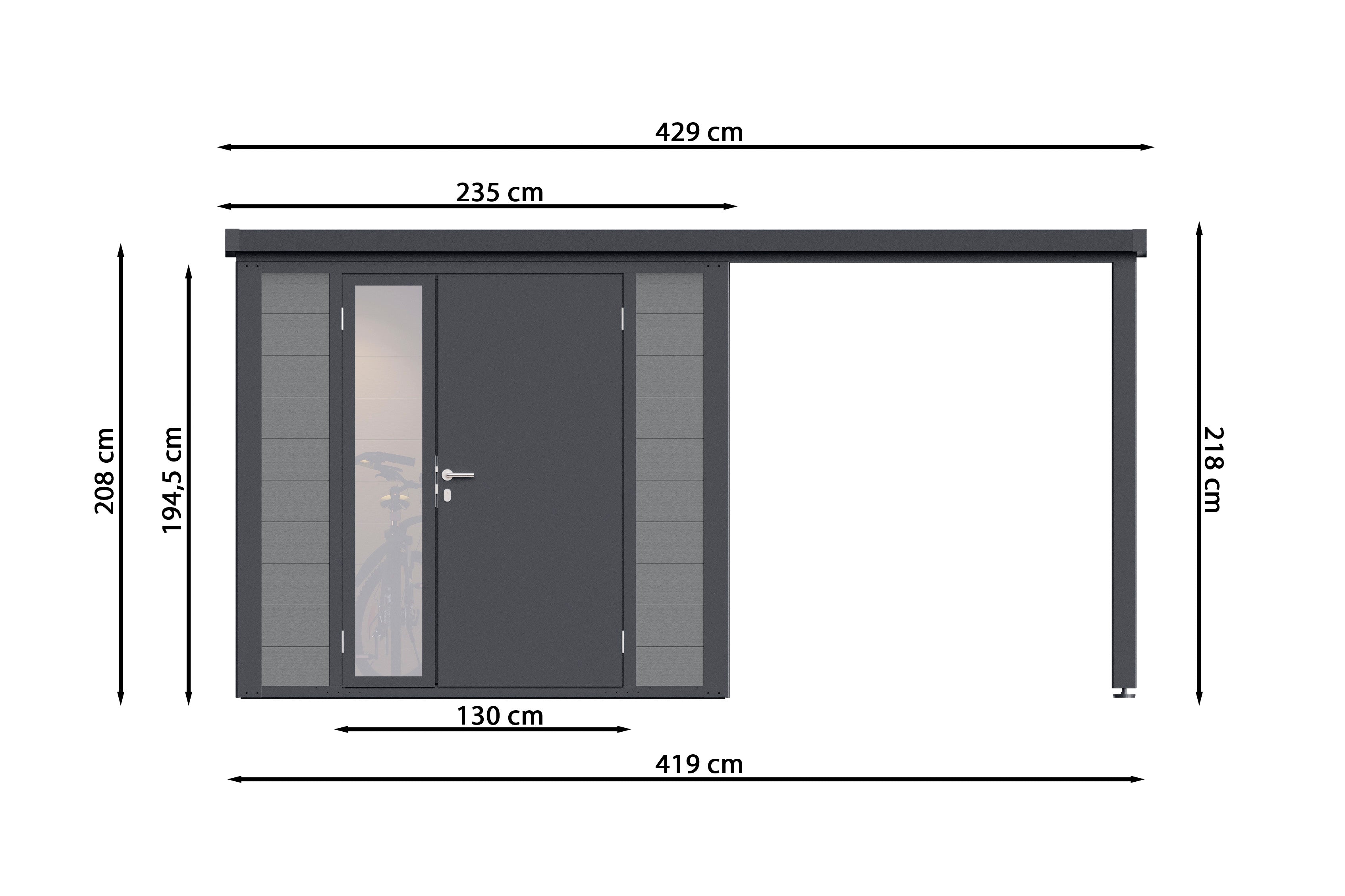 WPC Juna 4020 19 Anthrazit/Hellgrau - Gartenhaus Herkommer