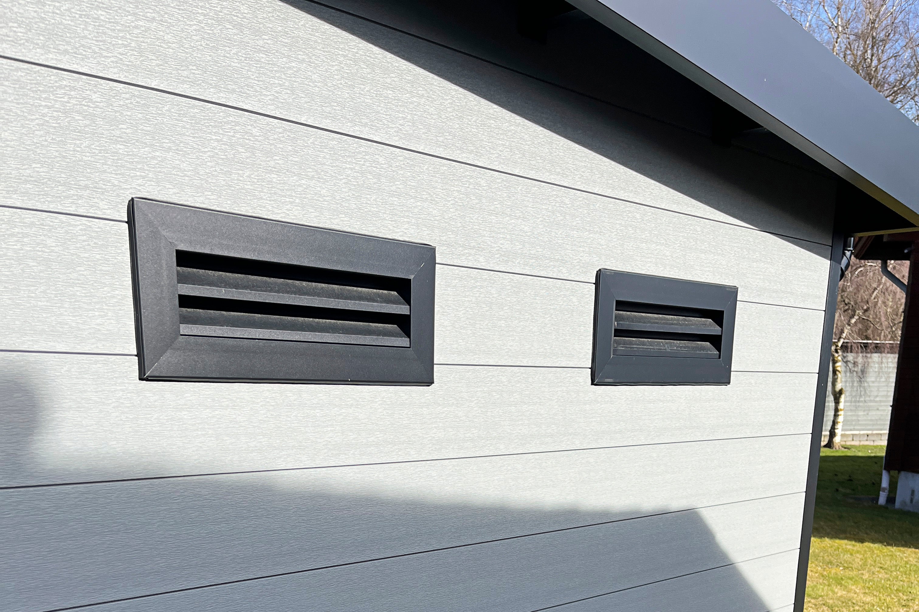 WPC-Gartenhaus / Gerätehaus Tona 6030 28 Anthrazit/Hellgrau