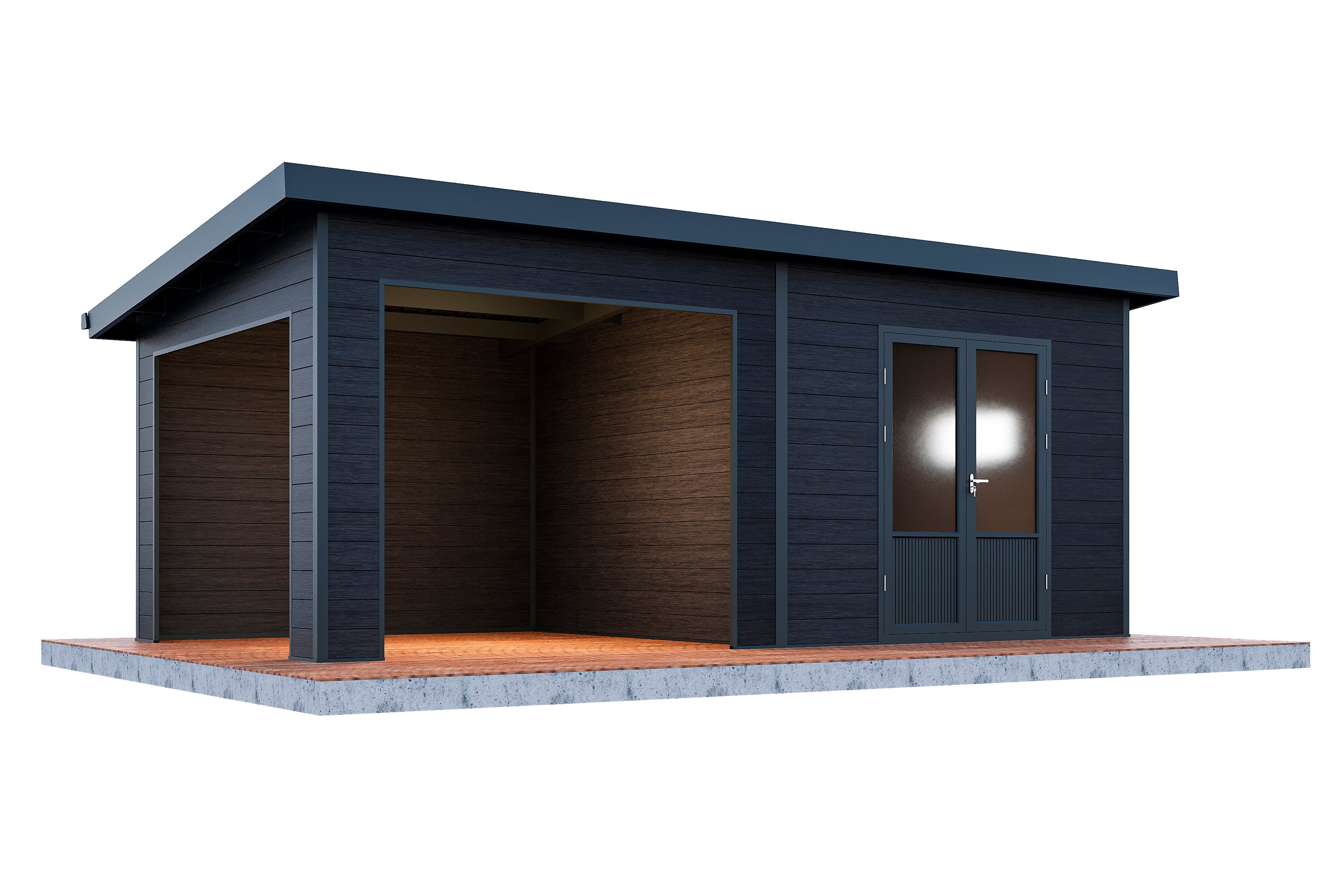 WPC-Gartenhaus / Gerätehaus Tona 6030 28 Anthrazit/Hellgrau