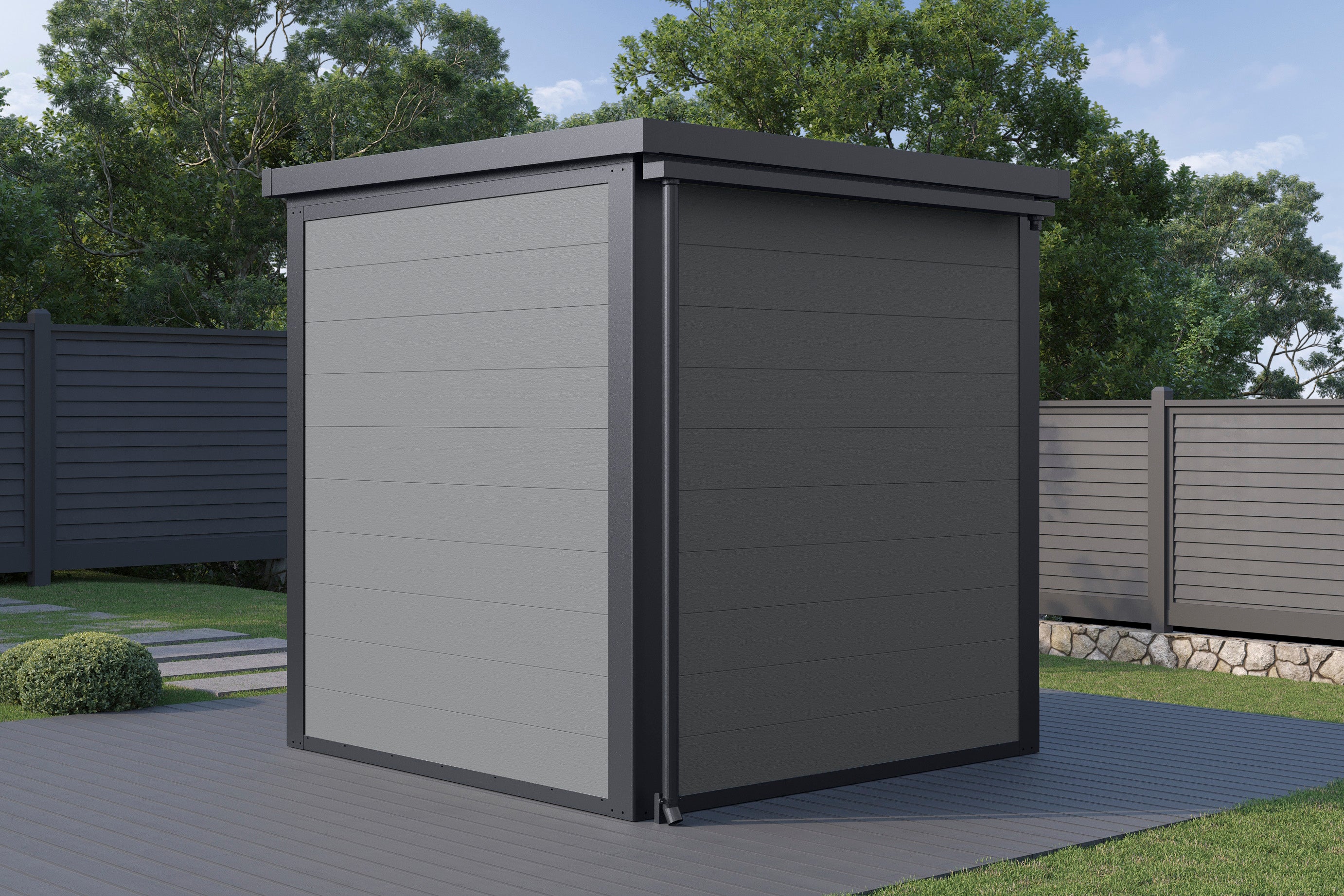 Dachrinne Prime 200 mit 1 Fallrohr - Gartenhaus Herkommer