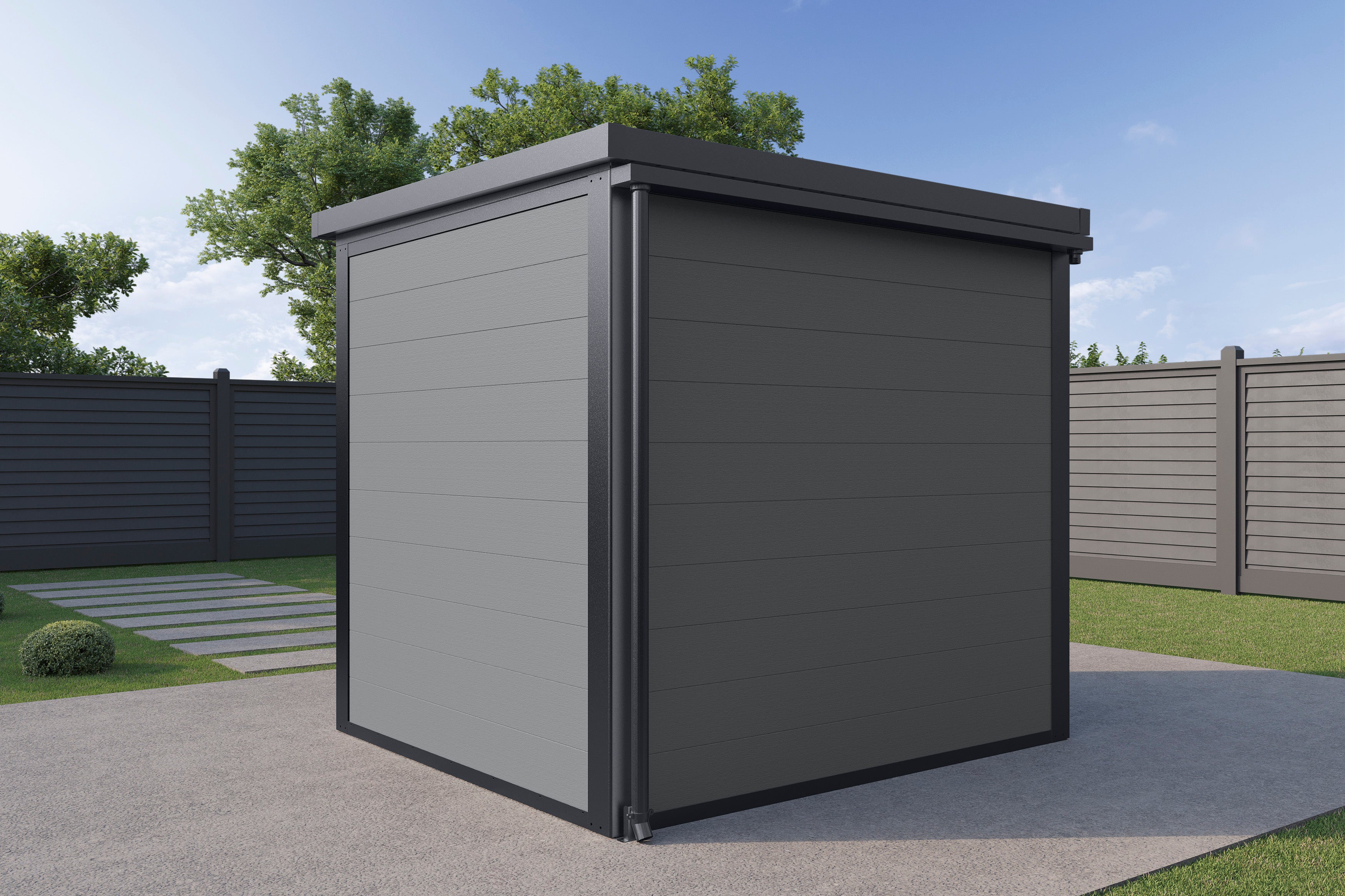 Dachrinne Prime 200 mit 1 Fallrohr - Gartenhaus Herkommer