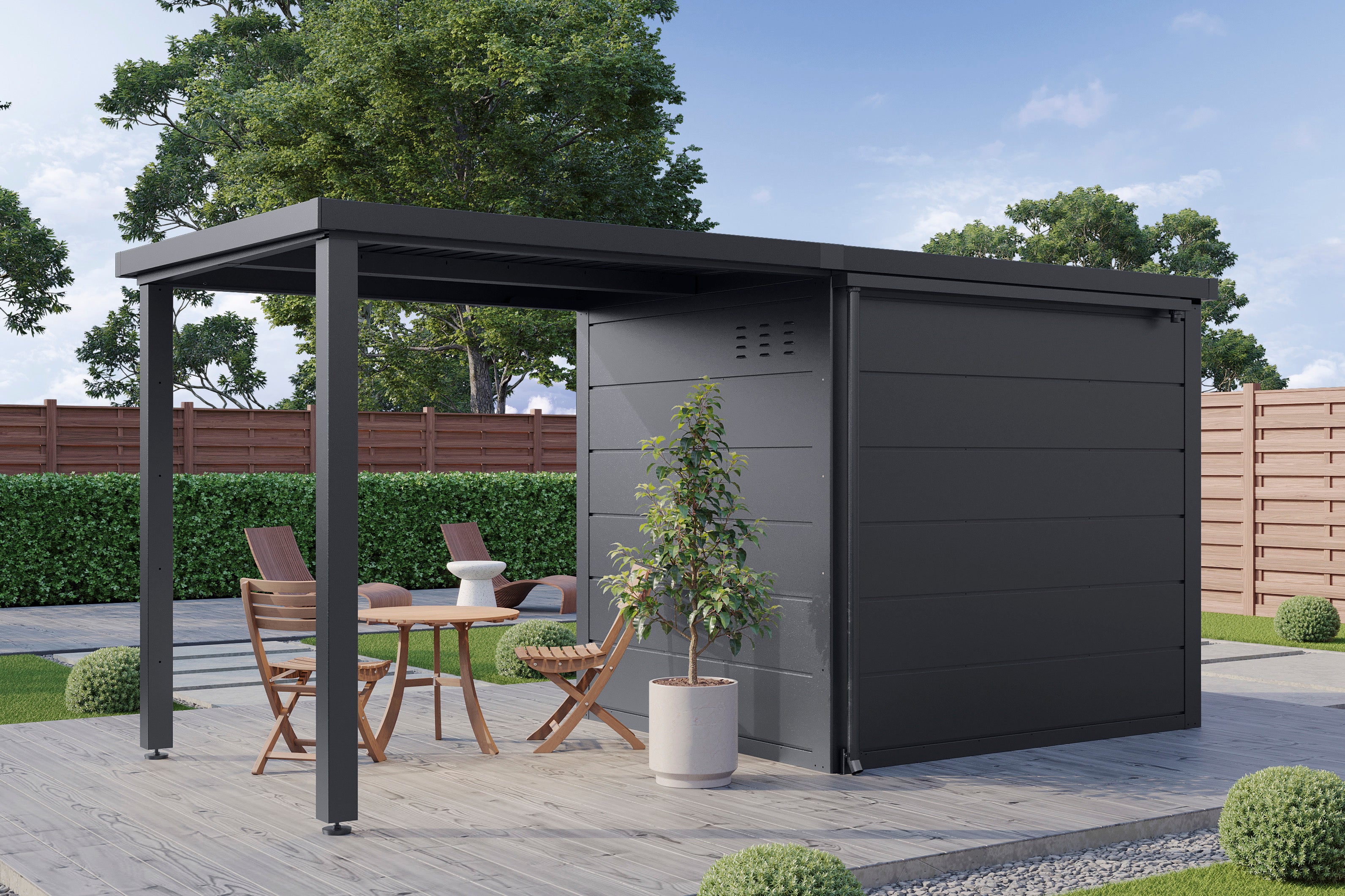 Dachrinne Prime 400 mit 2 Fallrohren - Gartenhaus Herkommer