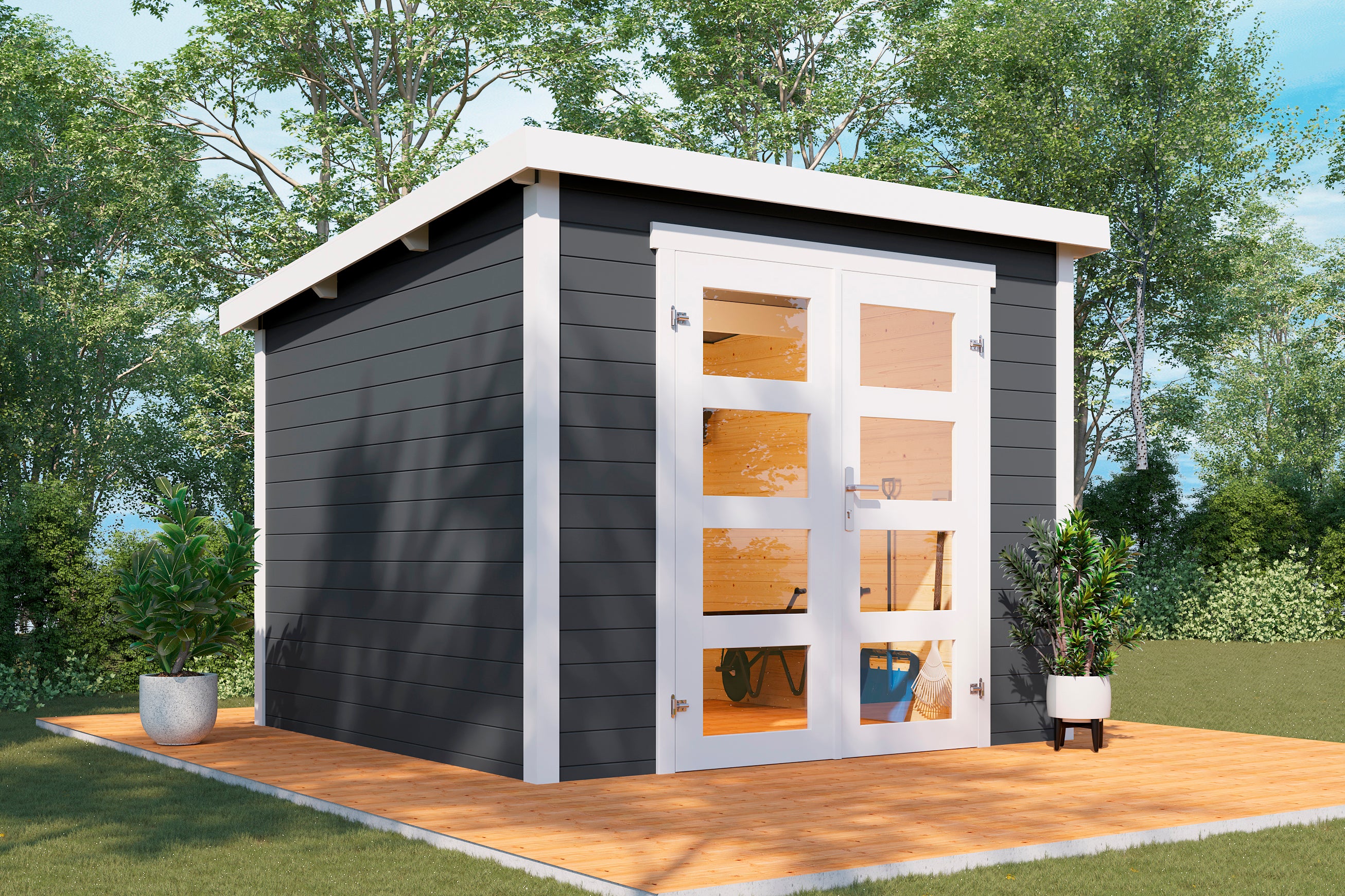Holz-Gartenhaus / Gerätehaus Bengt 2525 - Gartenhaus Herkommer
