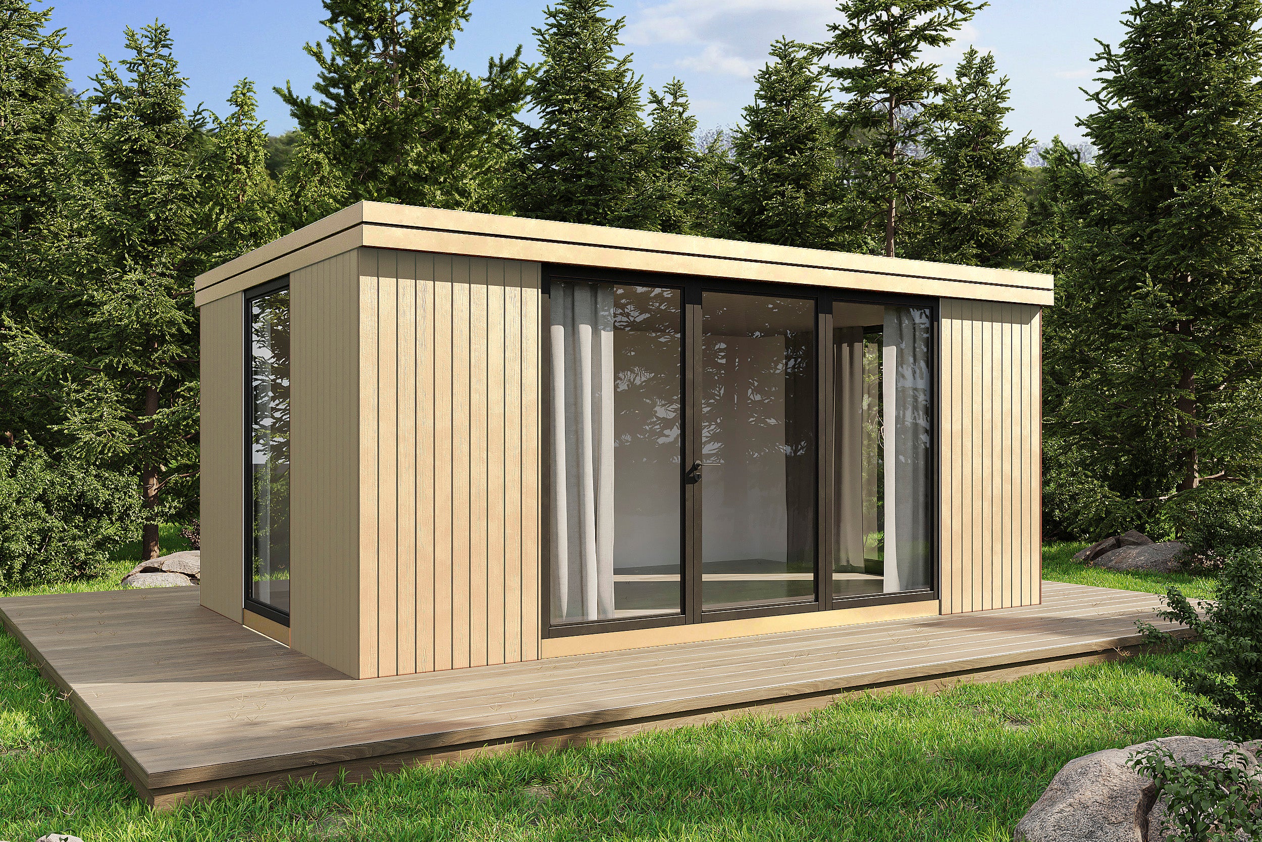 Holz-Gartenhaus / Gartenbüro / Poolhaus Himma 5434 94