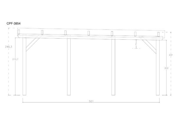 Holz-Carport CPF-3854 - Gartenhaus Herkommer