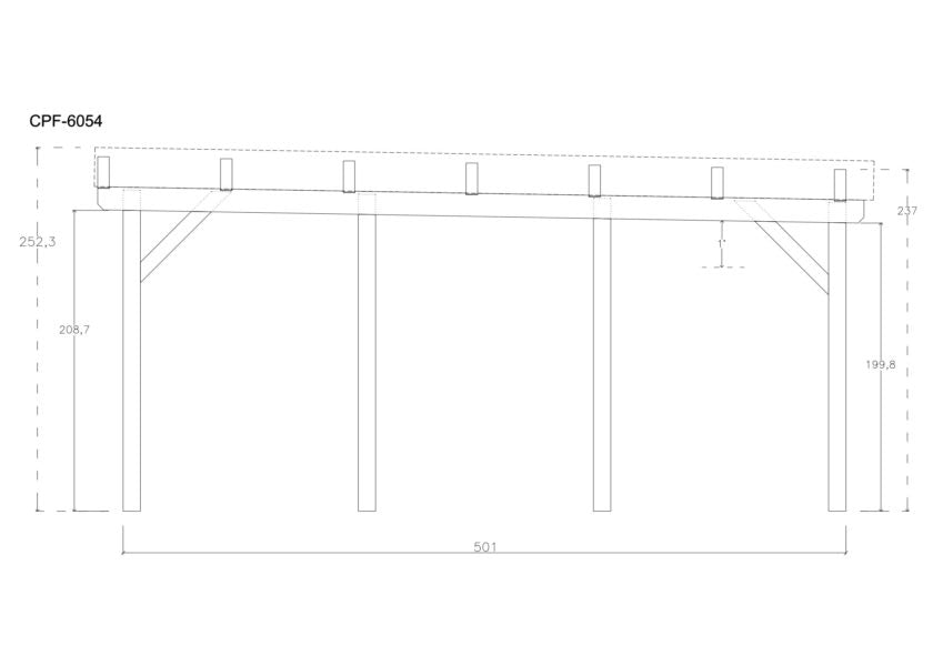 Holz-Carport CPF-6054 - Gartenhaus Herkommer