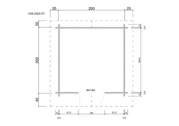Holz Gartenhaus / Gerätehaus H28-2020-ET - Gartenhaus Herkommer