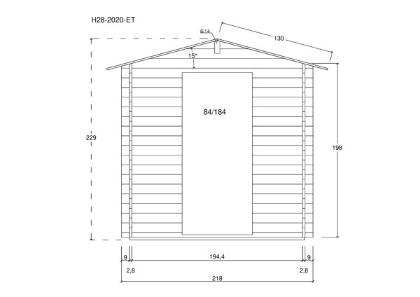 Holz Gartenhaus / Gerätehaus H28-2020-ET - Gartenhaus Herkommer