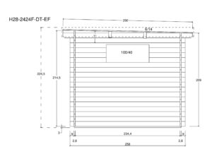 Holz-Gartenhaus / Gerätehaus H28-2420F-DT-EF