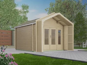 Holz-Gartenhaus Bestseller H28-3030-DT-2FT-EF - Gartenhaus Herkommer