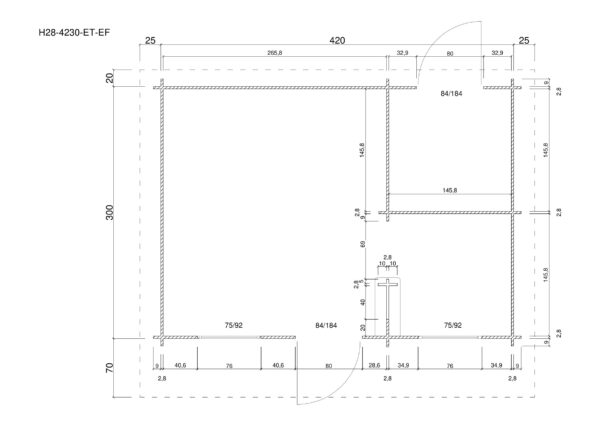 Holz-Gartenhaus / Gerätehaus H28-4230-ET-EF