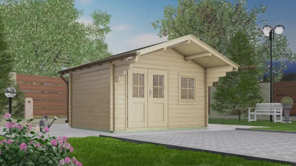 Holz-Gartenhaus / Gerätehaus H45-3630-DT-EF