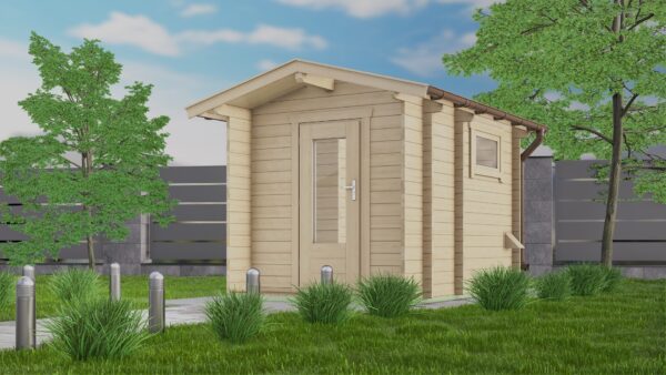 Holz-Gartensauna H58-2227+40VT-2ET-FF