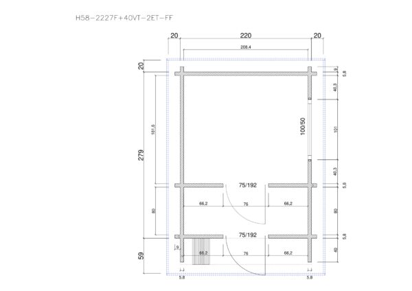Holz-Gartensauna H58-2227F - Gartenhaus Herkommer