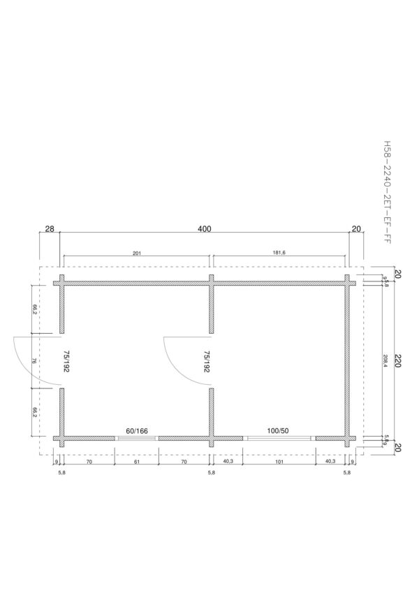 Holz-Gartensauna H58-2240 - Gartenhaus Herkommer