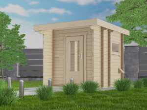 Holz-Gartensauna H70-2227F+40VT-2ET-FF