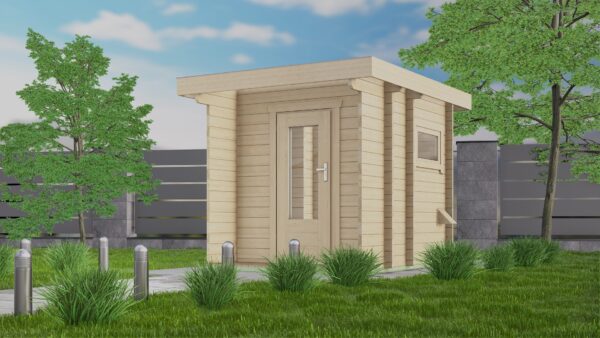 Holz-Gartensauna H70-2227F+40VT-2ET-FF