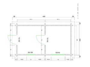 Holz-Gartensauna H70-2240F-2ET-EF-FF
