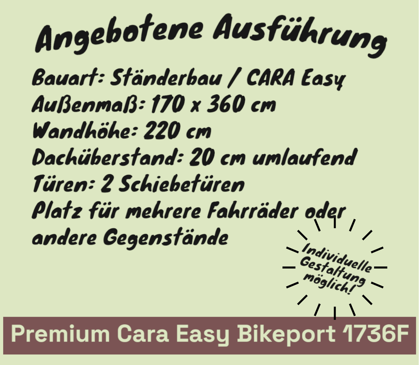 Premium Bikeport Cara Easy - Gartenhaus Herkommer