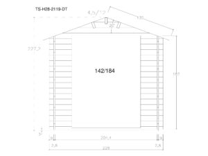 Holz-Gartenhaus / Gerätehaus TS-H28-2119-DT - Gartenhaus Herkommer