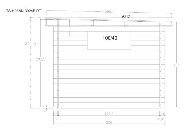 Holz-Gartenhaus / Gerätehaus TS-H28AN-3924F-DT