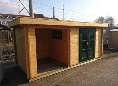 Holz-Gartenhaus / Gerätehaus H45-3024F-DT-EF + SD