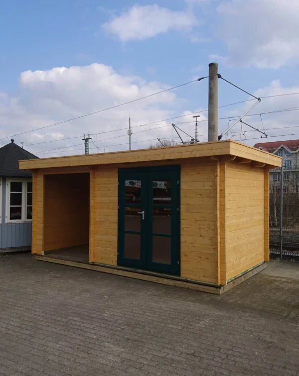 Holz-Gartenhaus / Gerätehaus H45-3024F-DT-EF + SD