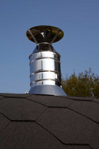 Gartensauna Sida 2140 Bausatz mit roten Dachschindeln