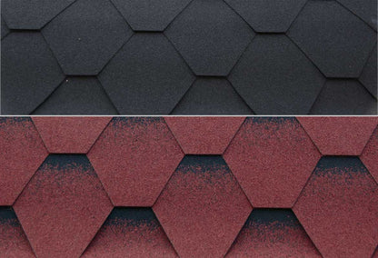 Gartensauna Sida 2140 Bausatz mit roten Dachschindeln