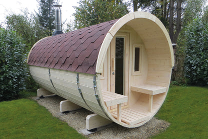 Gartensauna Sida 2140 Bausatz mit roten Dachschindeln