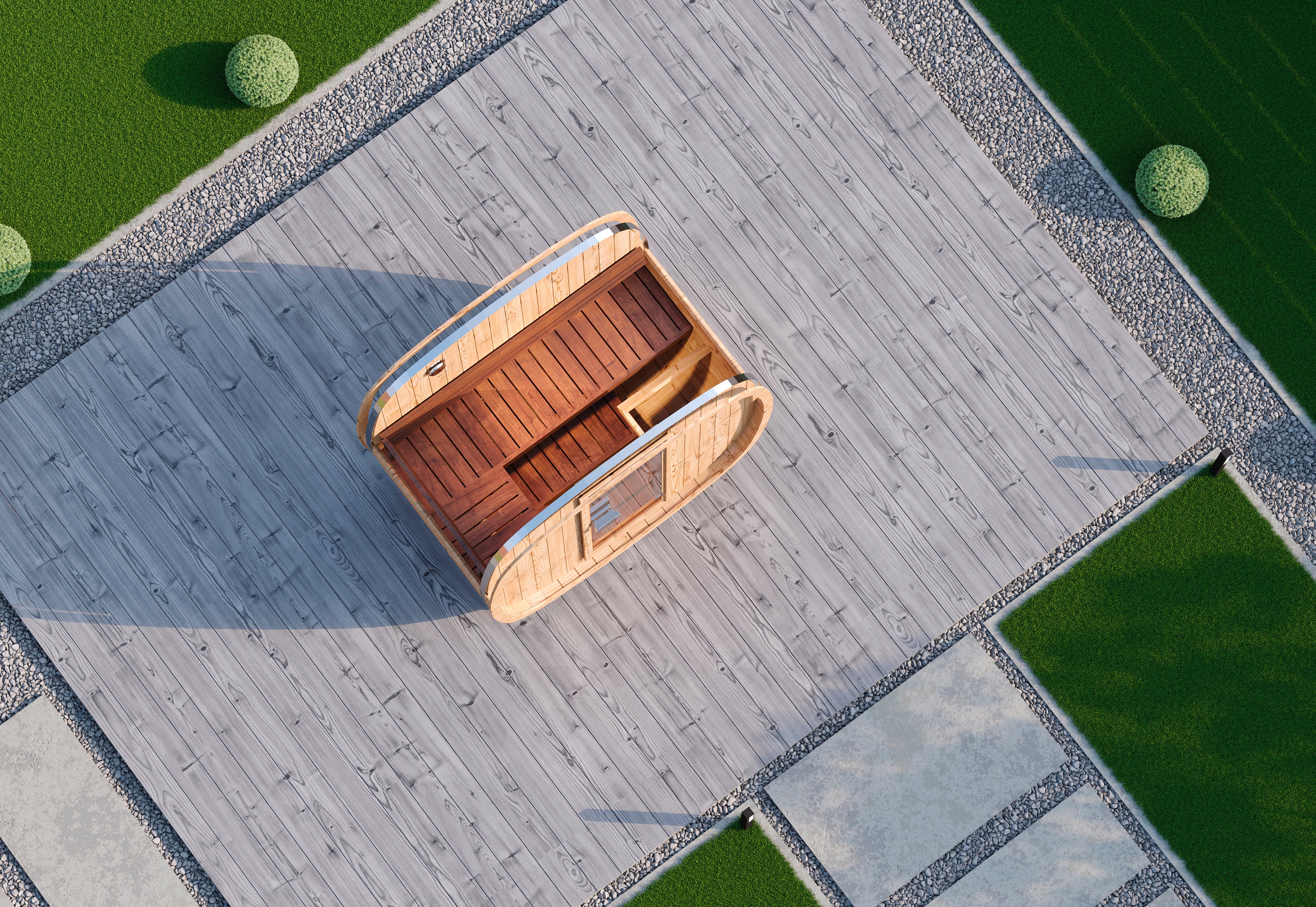 Cees 2113 Bausatz mit schwarzen Dachschindeln Gartensauna - Gartenhaus Herkommer