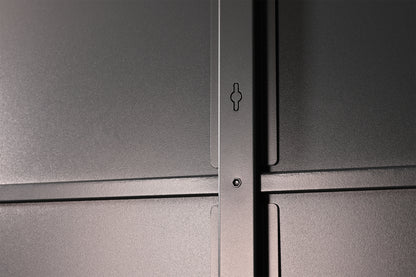 Metall-Gartenhaus / Gerätehaus Thorin 4724 Anthrazit mit Terrasse - Gartenhaus Herkommer