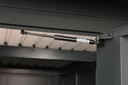 Metall-Gartenhaus / Gerätehaus Thorin 4724 Anthrazit mit Terrasse - Gartenhaus Herkommer