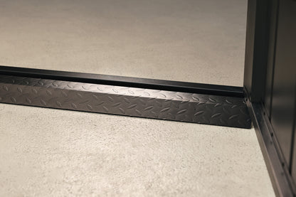 Metall-Gartenhaus / Gerätehaus Thorin 4724 Anthrazit mit Terrasse - Gartenhaus Herkommer