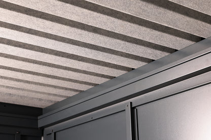 Metall-Gartenhaus / Gerätehaus Thorin 4724 Anthrazit mit Terrasse - Gartenhaus Herkommer