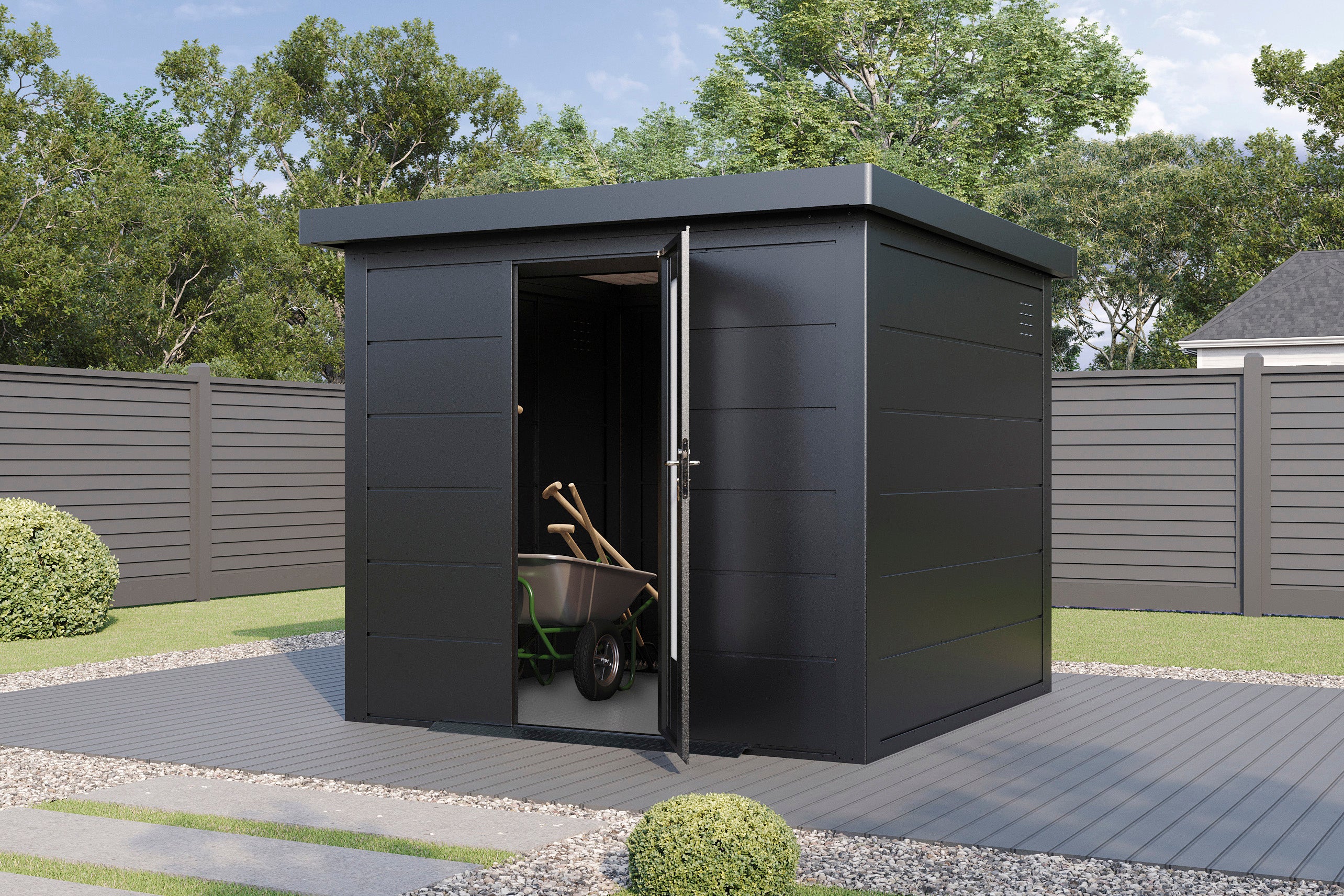 Metall-Gartenhaus / Gerätehaus Hakon 2424 Anthrazit