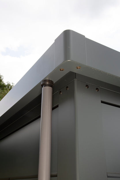 Metall-Gartenhaus / Gerätehaus Thorin 3924 Anthrazit mit Terrasse - Gartenhaus Herkommer