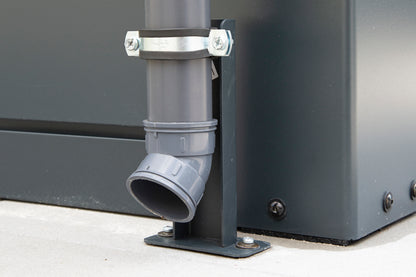 Metall-Gartenhaus / Gerätehaus Thorin 4724 Anthrazit mit Terrasse - Gartenhaus Herkommer