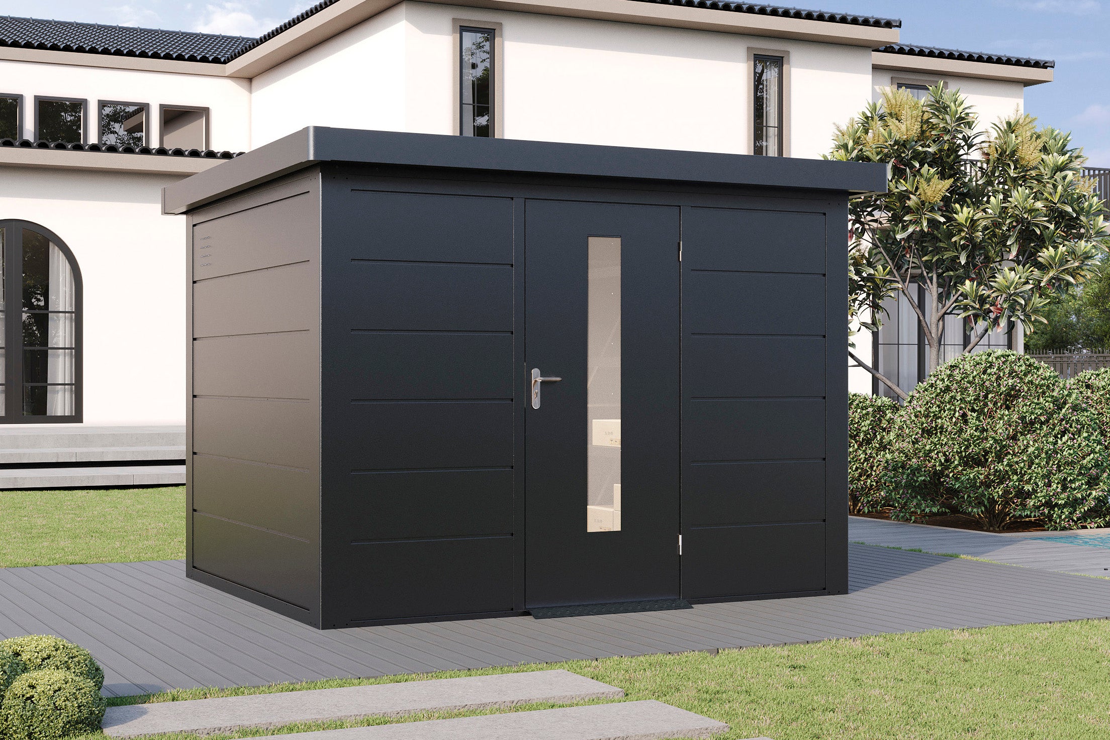 Metall-Gartenhaus / Gerätehaus Hakon 3024 Anthrazit