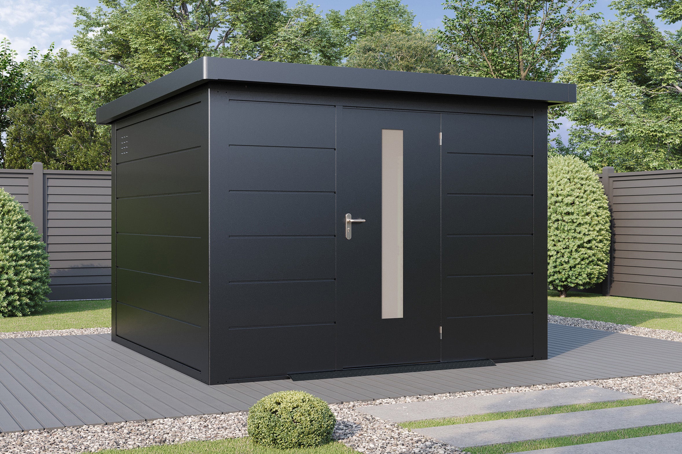 Metall-Gartenhaus / Gerätehaus Hakon 3030 Anthrazit