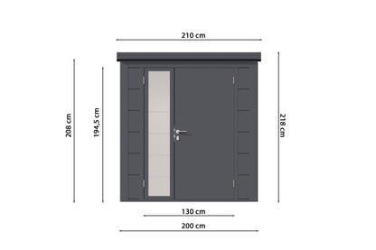 Metall-Gartenhaus / Gerätehaus Ulrik 2020 Anthrazit/Felsgrau - Gartenhaus Herkommer